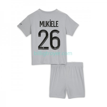 Billige Fotballdrakter Paris Saint-Germain Mukiele 26 Barn Bortedraktsett 2022/23 Kortermet